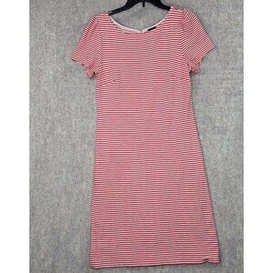 Ann Taylor Red & White Striped Short Sleeve Dress Size 8